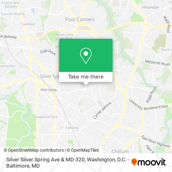 Silver Silver Spring Ave & MD-320 map
