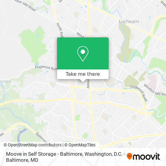 Moove in Self Storage - Baltimore map