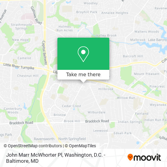 John Marr McWhorter Pl map