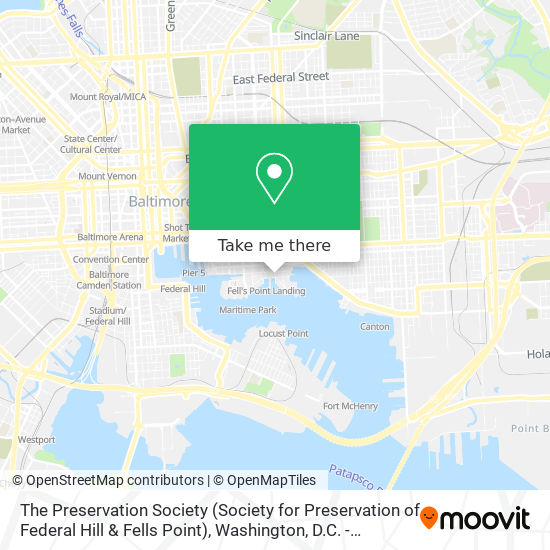 Mapa de The Preservation Society (Society for Preservation of Federal Hill & Fells Point)