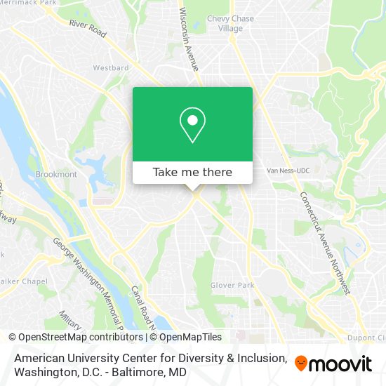 Mapa de American University Center for Diversity & Inclusion