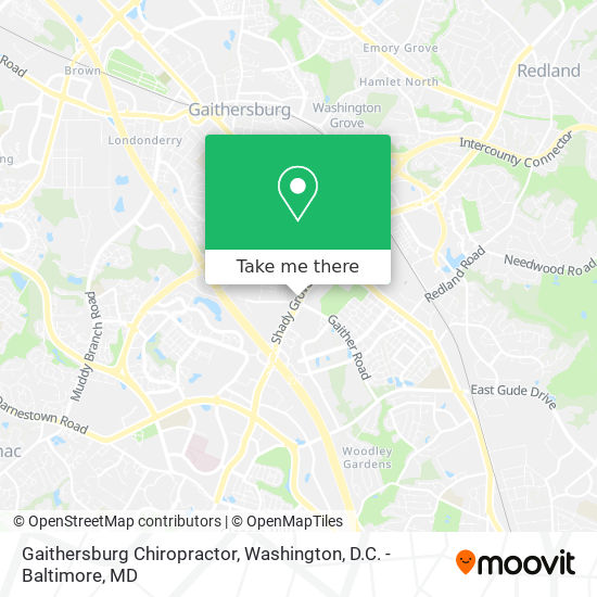 Gaithersburg Chiropractor map