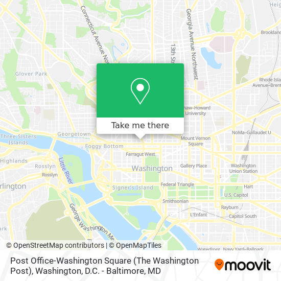 Mapa de Post Office-Washington Square (The Washington Post)