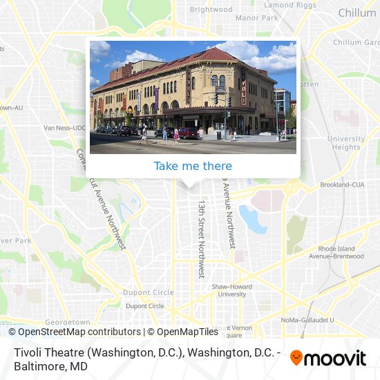 Mapa de Tivoli Theatre (Washington, D.C.)