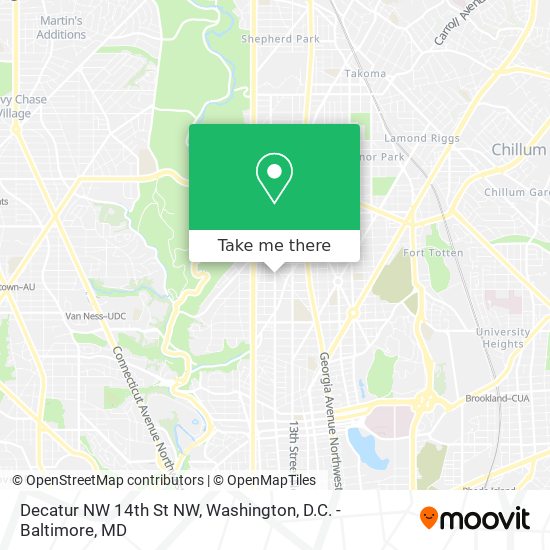 Decatur NW 14th St NW map