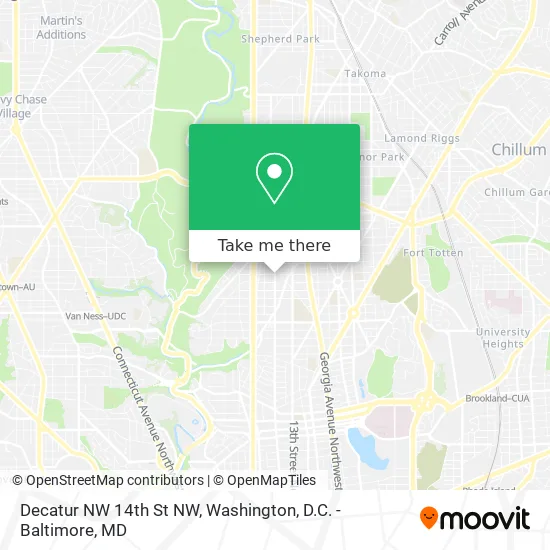 Decatur NW 14th St NW map