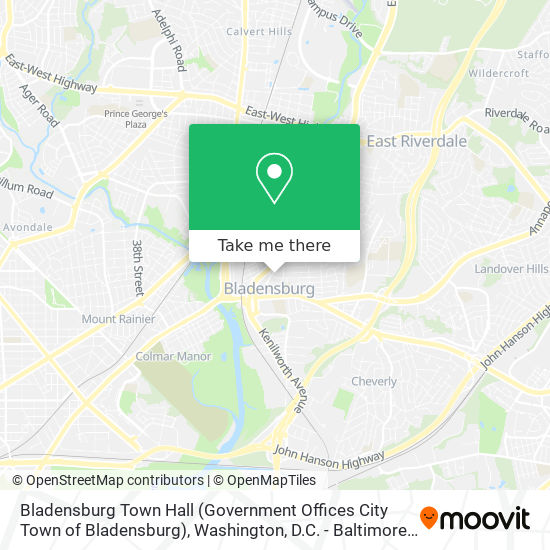 Bladensburg Town Hall (Government Offices City Town of Bladensburg) map