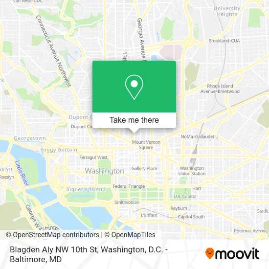 Mapa de Blagden Aly NW 10th St