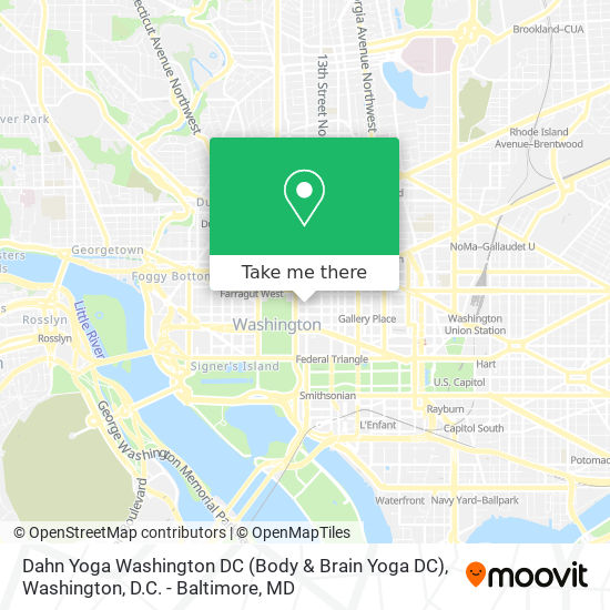 Mapa de Dahn Yoga Washington DC (Body & Brain Yoga DC)