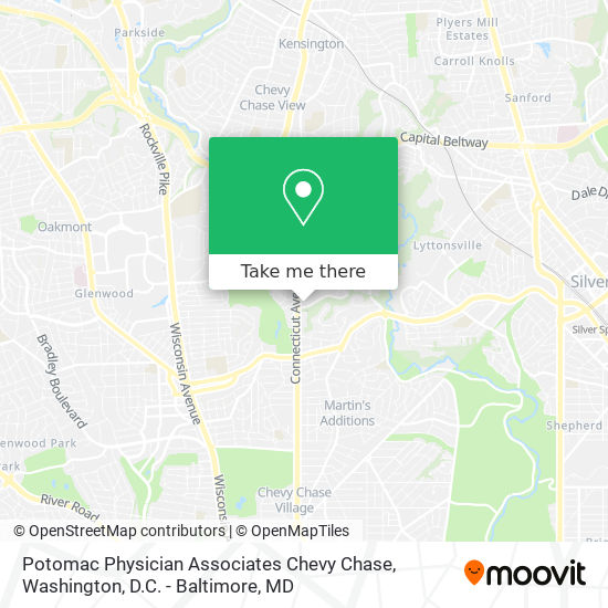 Potomac Physician Associates Chevy Chase map