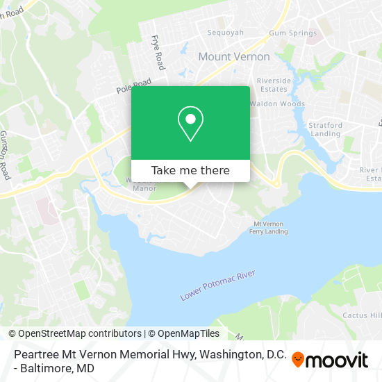 Peartree Mt Vernon Memorial Hwy map