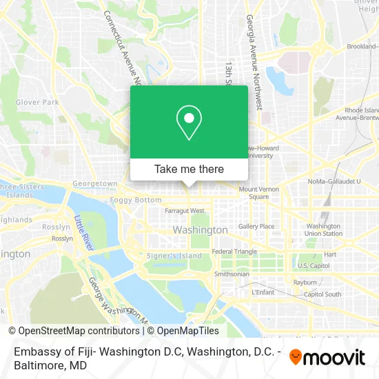 Mapa de Embassy of Fiji- Washington D.C