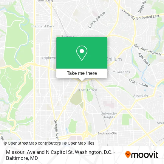 Missouri Ave and N Capitol St map