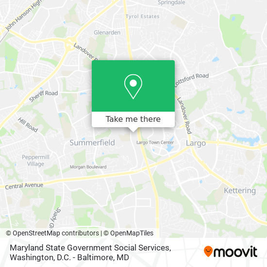 Mapa de Maryland State Government Social Services