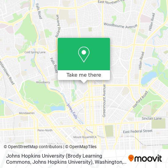 Mapa de Johns Hopkins University (Brody Learning Commons, Johns Hopkins University)