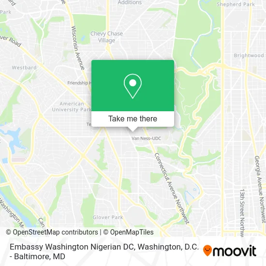 Embassy Washington Nigerian DC map
