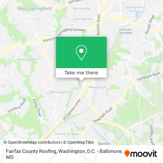 Mapa de Fairfax County Roofing