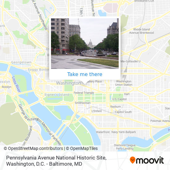 Pennsylvania Avenue National Historic Site map