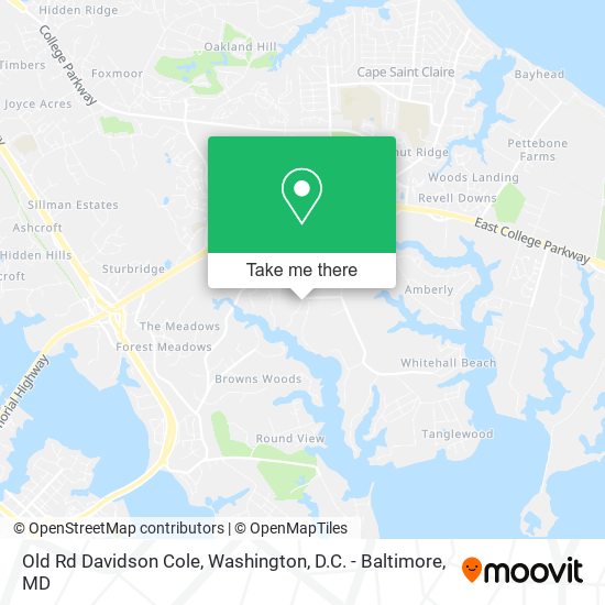 Mapa de Old Rd Davidson Cole, Annapolis, MD 21409