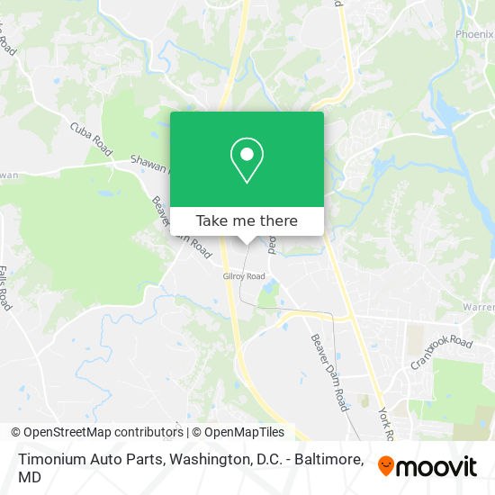 Mapa de Timonium Auto Parts