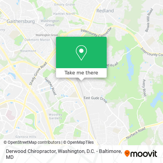 Derwood Chiropractor map