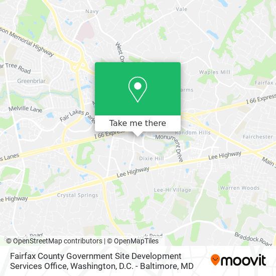 Mapa de Fairfax County Government Site Development Services Office