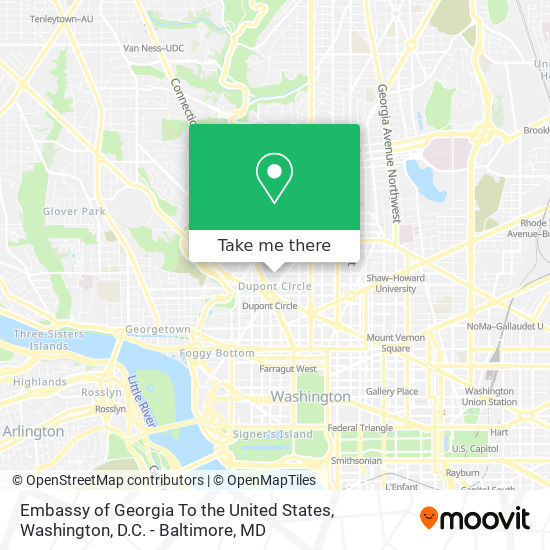 Embassy of Georgia To the United States map