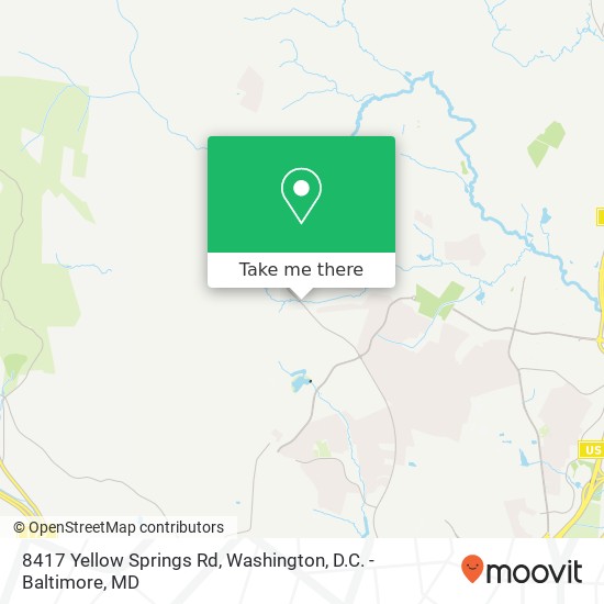 Mapa de 8417 Yellow Springs Rd, Frederick, MD 21702