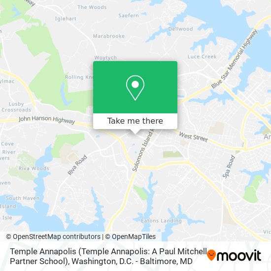 Temple Annapolis (Temple Annapolis: A Paul Mitchell Partner School) map