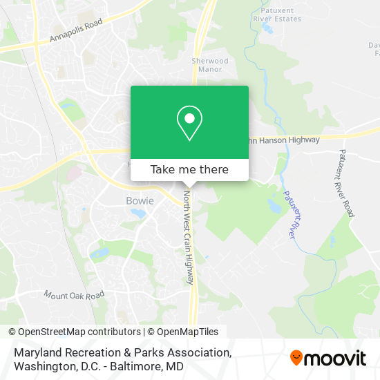 Mapa de Maryland Recreation & Parks Association