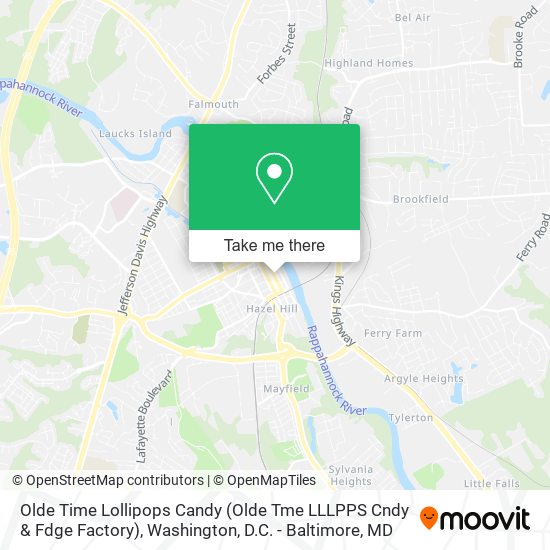 Olde Time Lollipops Candy (Olde Tme LLLPPS Cndy & Fdge Factory) map