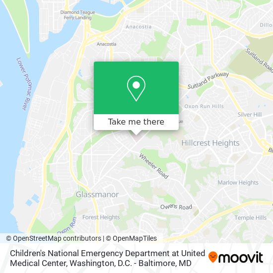 Children's National Emergency Department at United Medical Center map