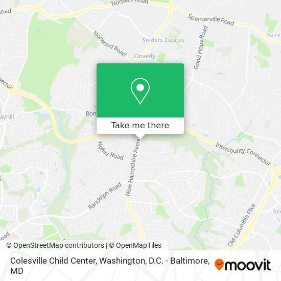 Colesville Child Center map