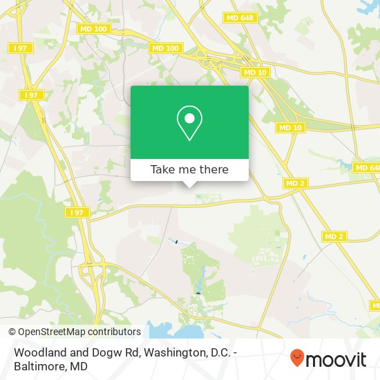 Mapa de Woodland and Dogw Rd, Millersville, MD 21108