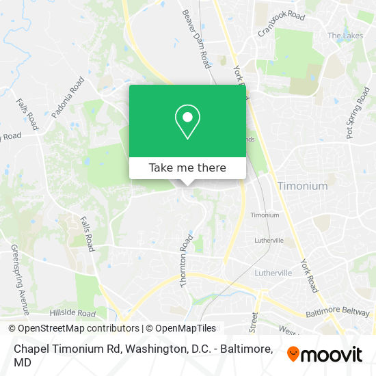 Chapel Timonium Rd map