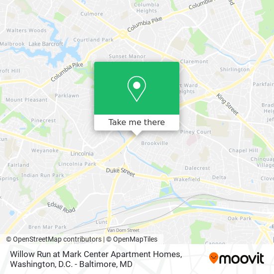 Willow Run at Mark Center Apartment Homes map