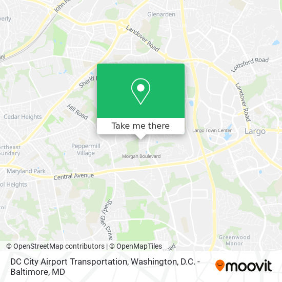 DC City Airport Transportation map