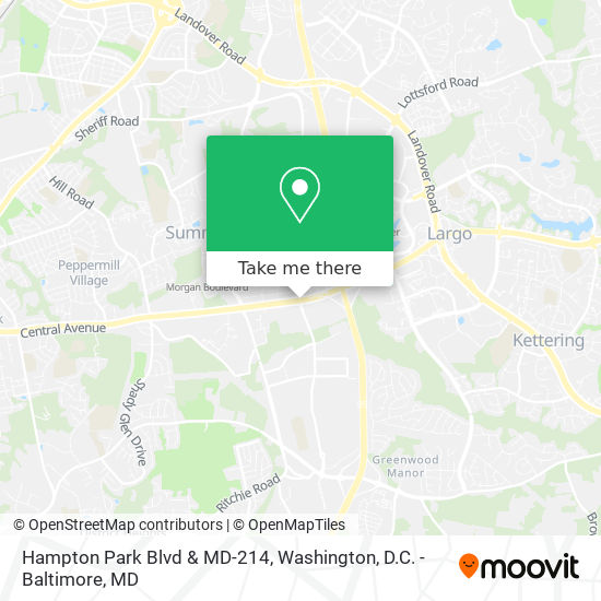 Hampton Park Blvd & MD-214 map