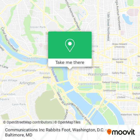 Mapa de Communications Inc Rabbits Foot