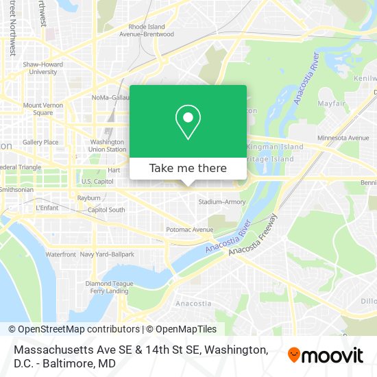 Mapa de Massachusetts Ave SE & 14th St SE