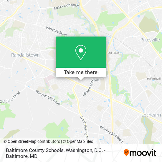 Mapa de Baltimore County Schools