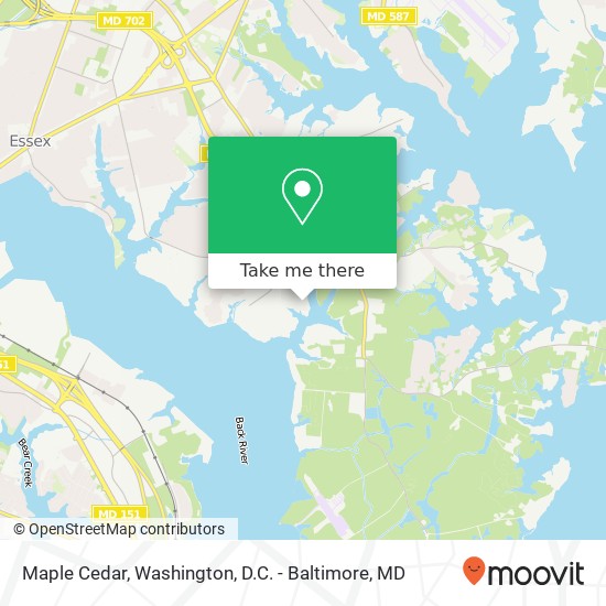 Mapa de Maple Cedar, Essex, MD 21221
