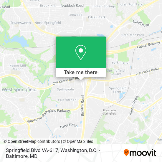 Springfield Blvd VA-617 map
