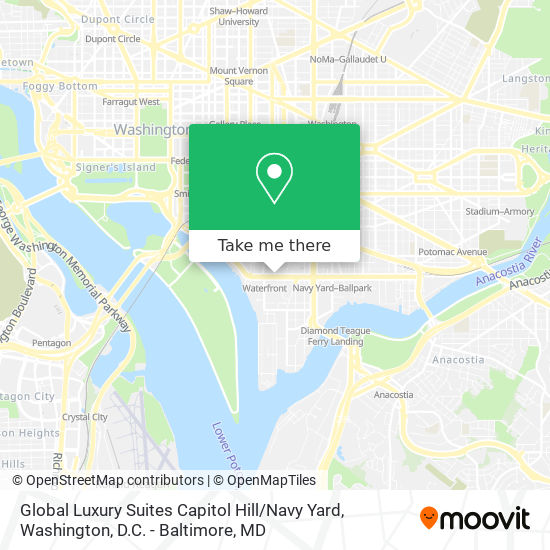 Mapa de Global Luxury Suites Capitol Hill / Navy Yard