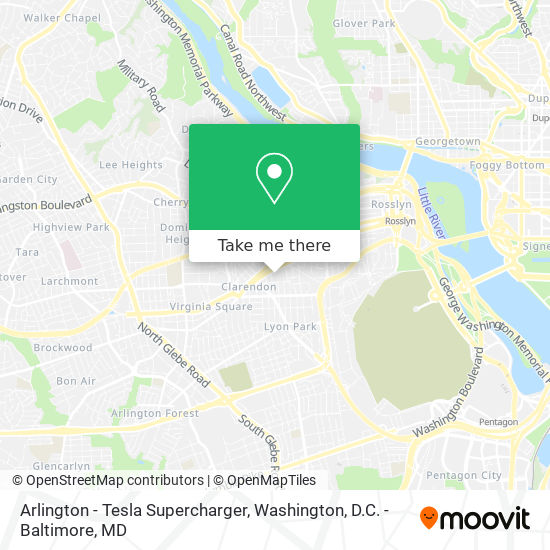 Mapa de Arlington - Tesla Supercharger
