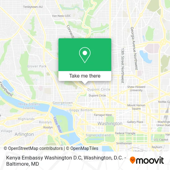 Kenya Embassy Washington D.C map