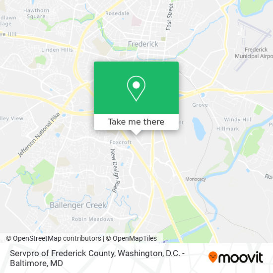 Servpro of Frederick County map