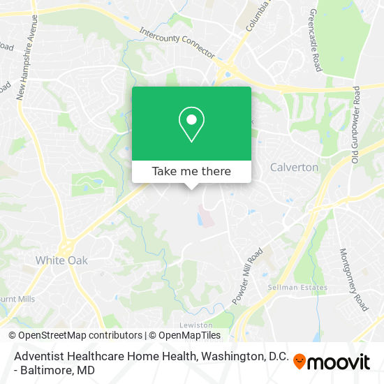 Mapa de Adventist Healthcare Home Health