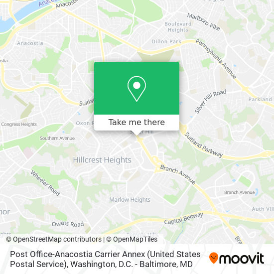 Post Office-Anacostia Carrier Annex (United States Postal Service) map