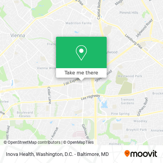 Mapa de Inova Health